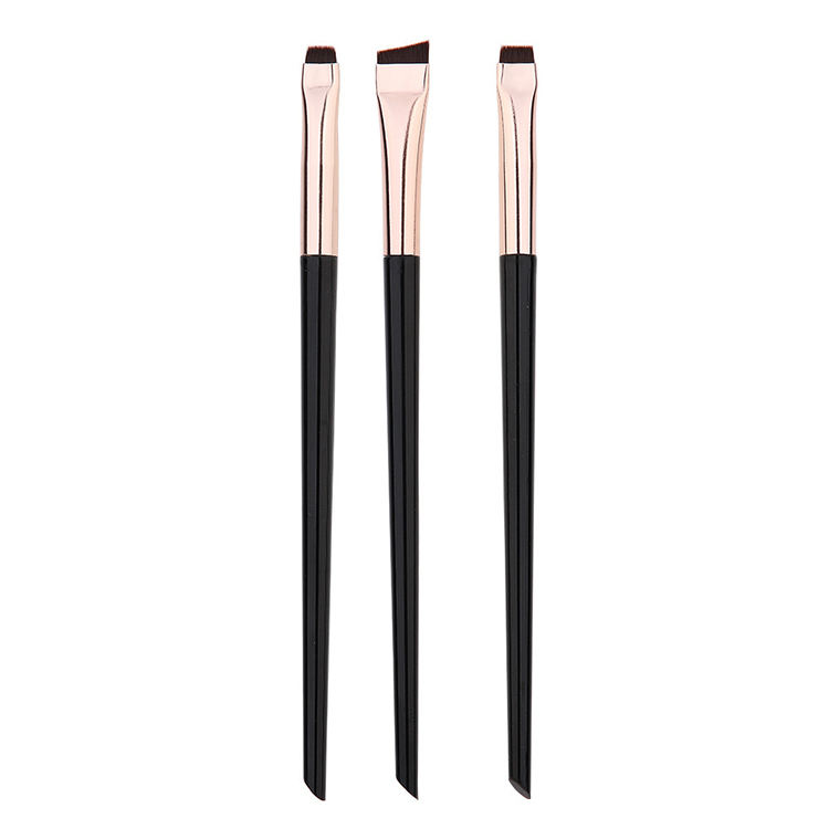 High-End Customizable 1pc Portable Ultra-Fine Eyebrows Eyeliner Blade Fan Brush Synthetic Fiber Face