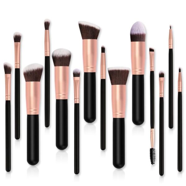 High-quality Super Soft Nylon Bristles Wood Handle 14-Piece Face Makeup Brush Set