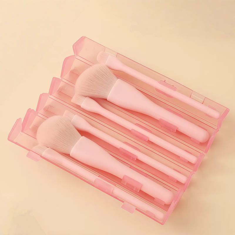 New candy-colored makeup brush six-piece multi-functional portable box makeup brush eye beauty tool set